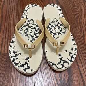 Coach Tan and Black Women's Sandals